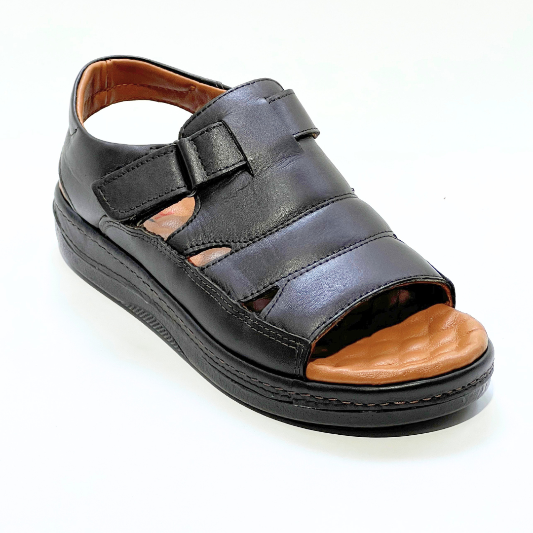 Generic Sandales Pour Hommes 100% Cuir Super Médical MARRON REF 046