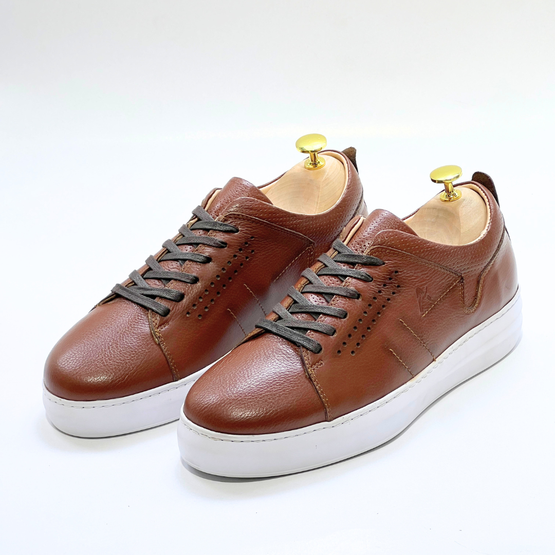 Basket homme S-EVA B en cuir 100% Médical TABAC ref 059