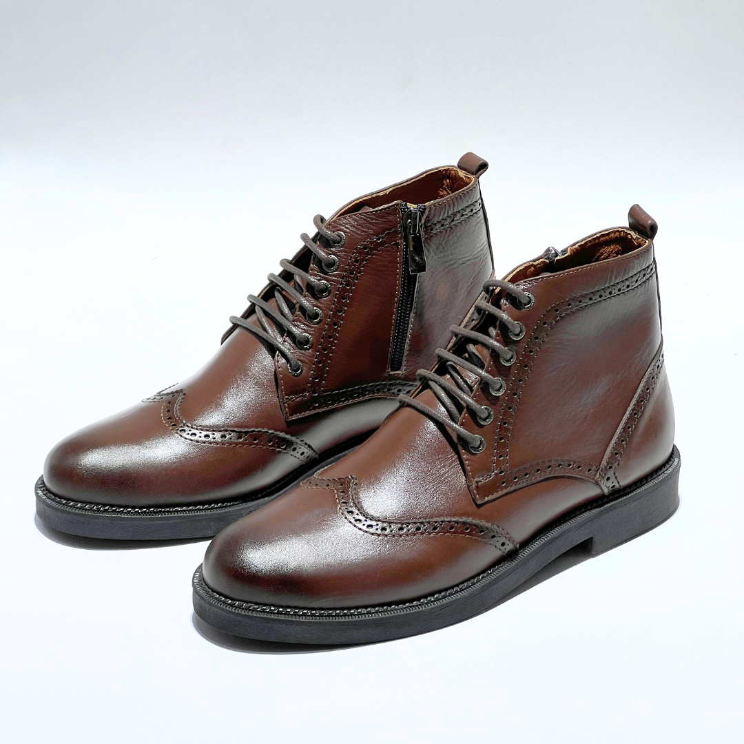 Bugaties Premium Boots Hommes En Cuir 100% MARRON REF 798