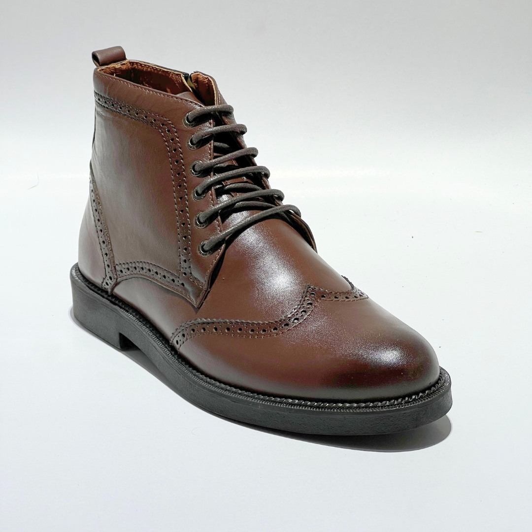 Bugaties Premium Boots Hommes En Cuir 100% MARRON REF 798