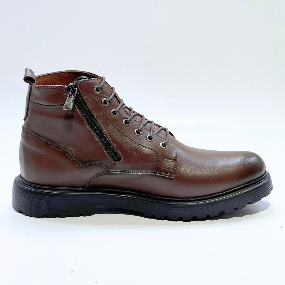 Bottine En Cuir 100% Gustavo 805 Marron Foncé