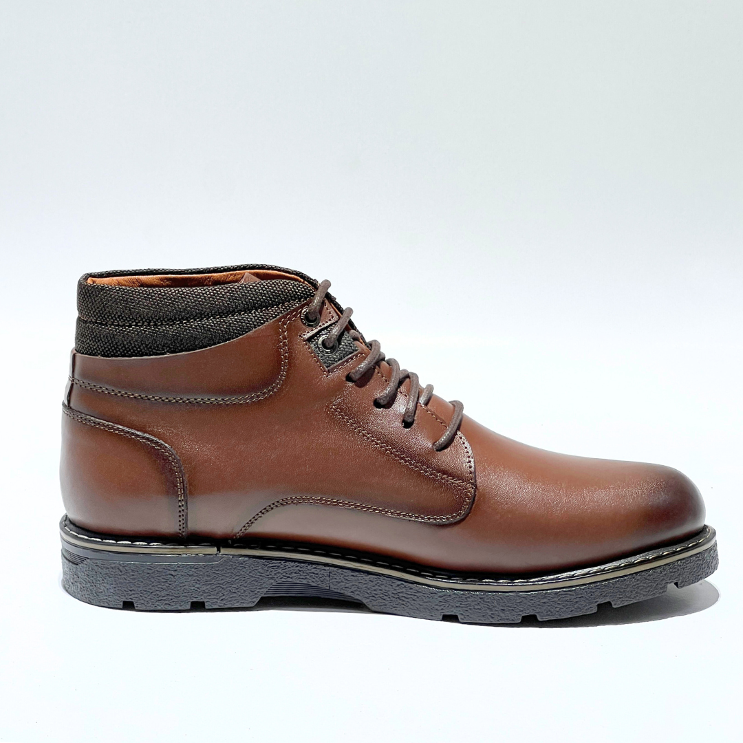Bottines Pour Homme extra confortable en cuir 100% MARRON REF 037