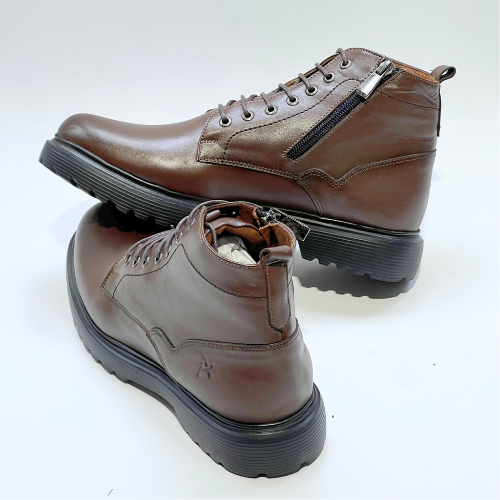 Bottine En Cuir 100% Gustavo 805 Marron Foncé