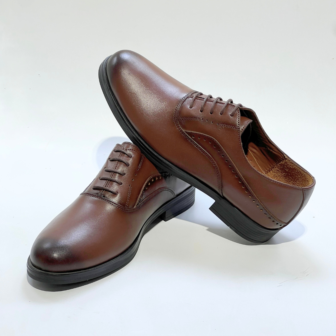 CHaussures pour costumme LANDON en Cuir MARRON REF 078