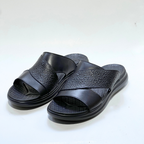 Tifano Sandales Pour Hommes 100% Cuir Médical NOIR REF 214