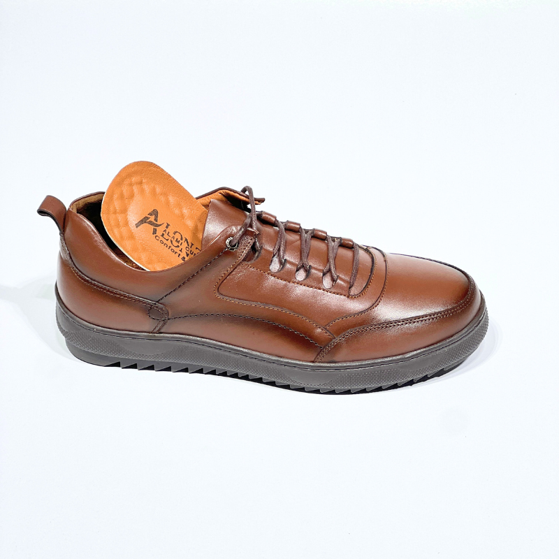 Basket Hommes 100% cuir MARRON réf 081