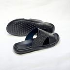 Tifano Sandales Pour Hommes 100% Cuir Médical NOIR REF 214
