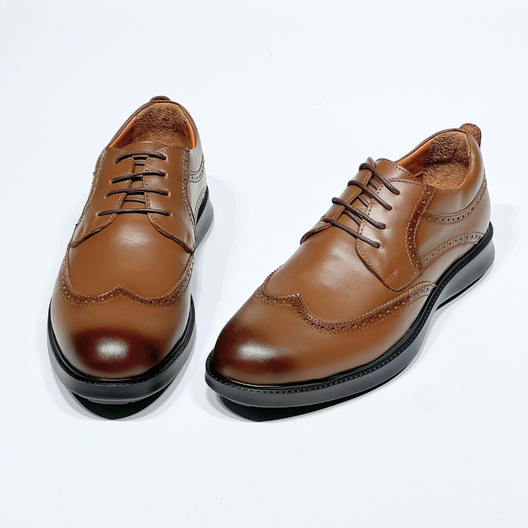 Chaussure BROGUE En Cuir 100% Médical TABAC REF 022