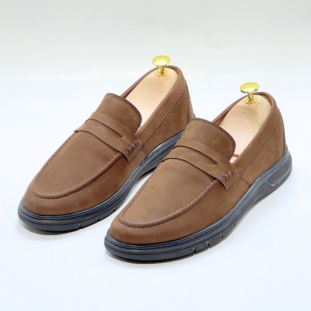 Mocassin Volzaro Ultras Confortable 100% CUIR nubuck TABAC REF 643
