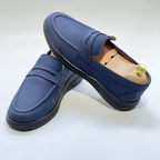 Mocassin Volzaro Ultras Confortable 100% CUIR nubuck BLEU REF 643
