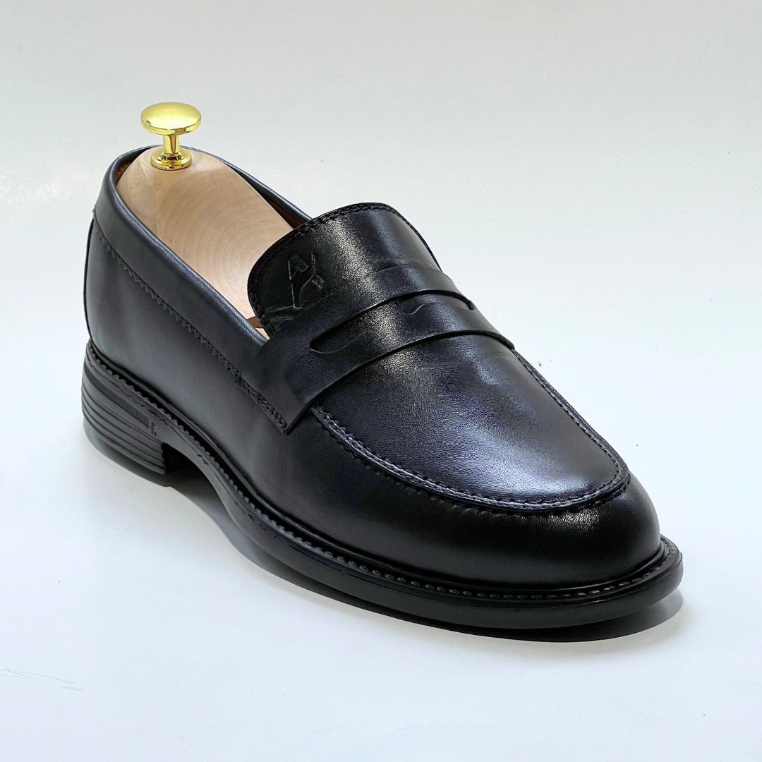 Mocassins Découpe 100% Cuir Médical En NOIR REF 332