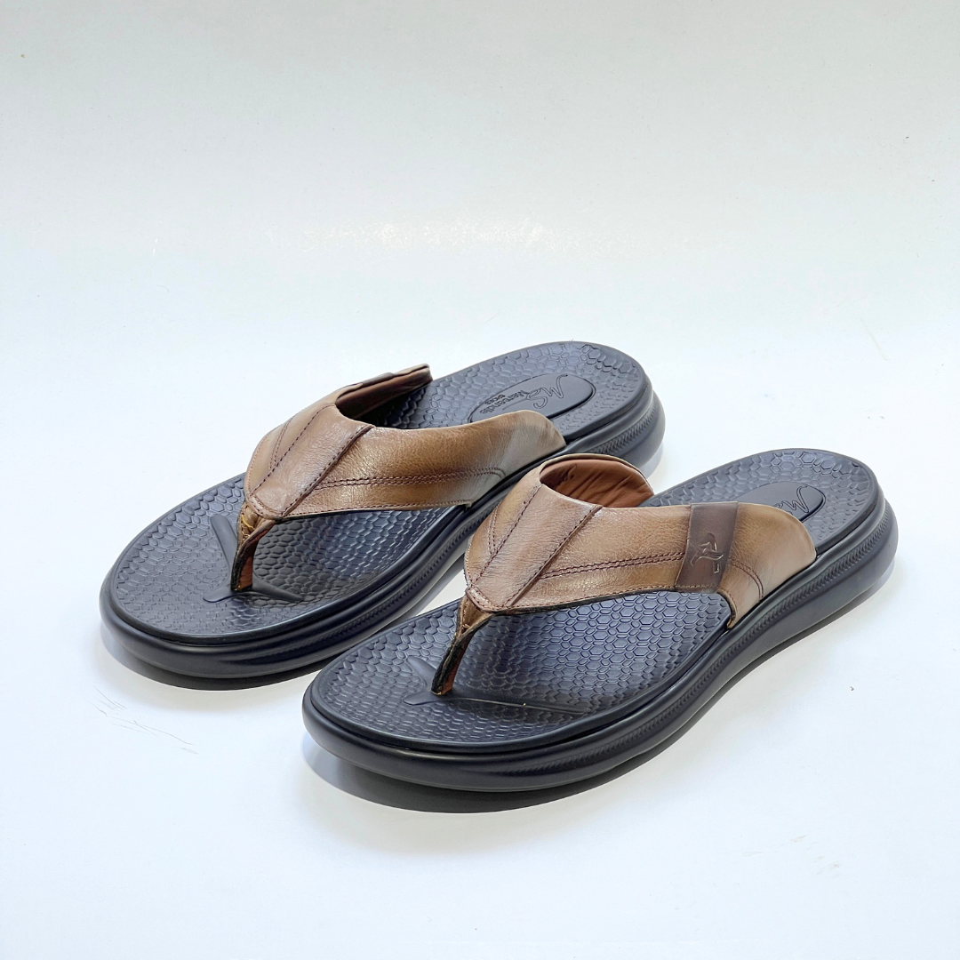 Sandal Homme Super Médical 100% Cuir TABAC REF 217