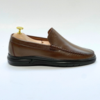 D'Urbano MOCASSIN EN CUIR Grainé 100% Médical  - MARRON - REF 103