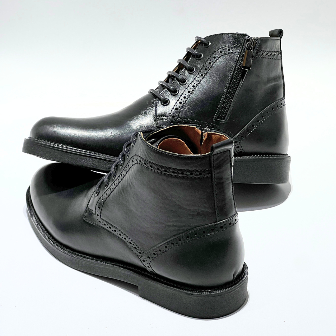 Bottine RICO Pour Homme en Cuir 100% NOIR REF 801