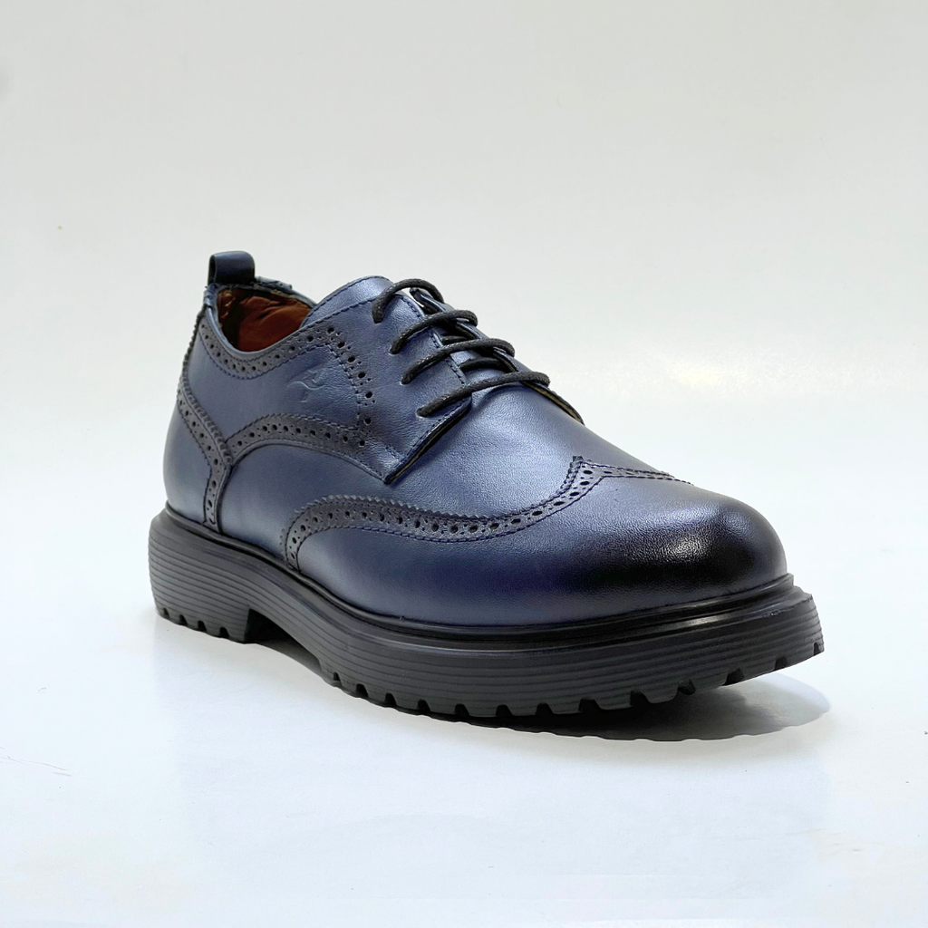 Chaussures Derby pour hommes Médical 100% cuir BLUE REF 1001