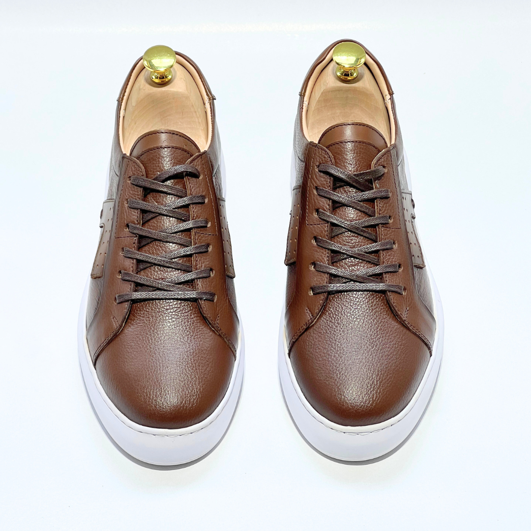 Basket homme S-EVA B en cuir 100% Médical MARRON ref 079