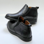 Bottines Pour Homme confortables en Cuir 100% NOIR REF 724