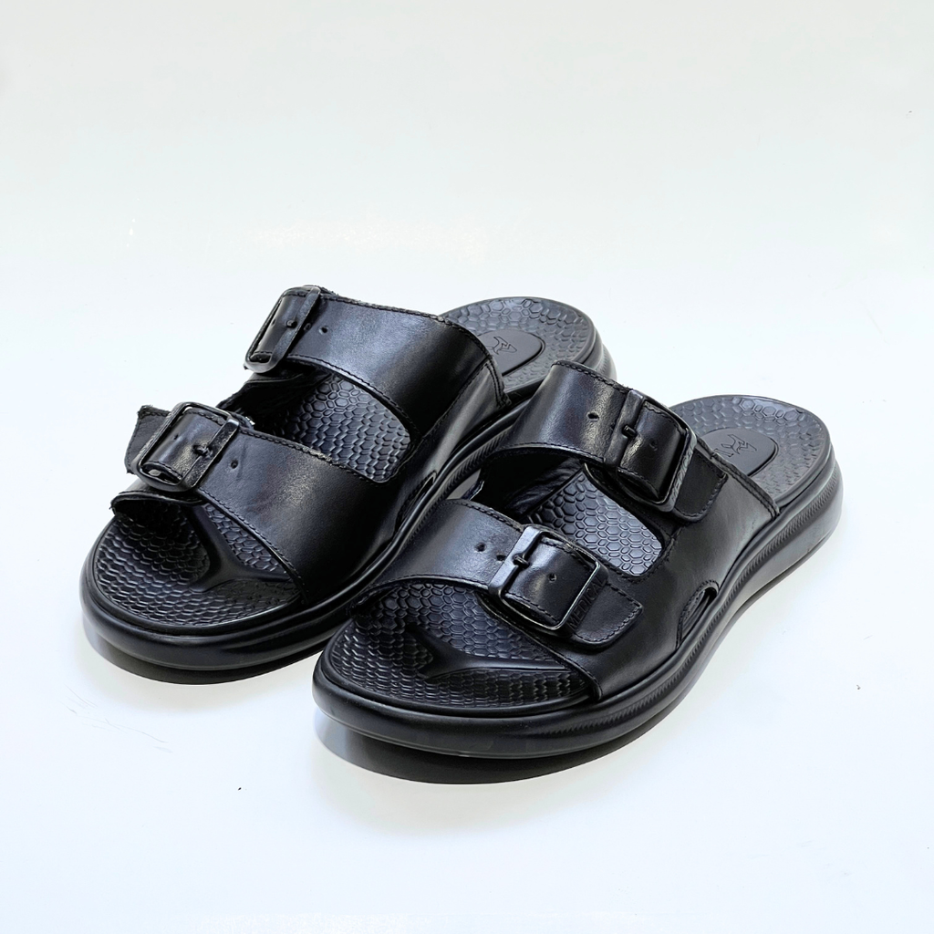 Léger – Sandales Hommes Médical 100% Cuir NOIR REF 211