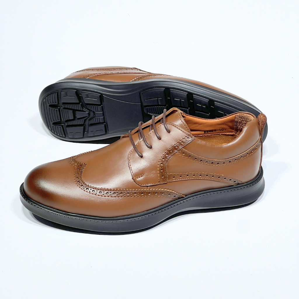 Chaussure BROGUE En Cuir 100% Médical TABAC REF 022