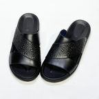 Tifano Sandales Pour Hommes 100% Cuir Médical NOIR REF 214