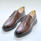 CHAUSSURES DE LUXE POUR HOMME MEDICAL 100% CUIR EN MARRON REF 014