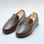 Denver: Mocassin Homme Médical - 100% Cuir MARRON - ref 104