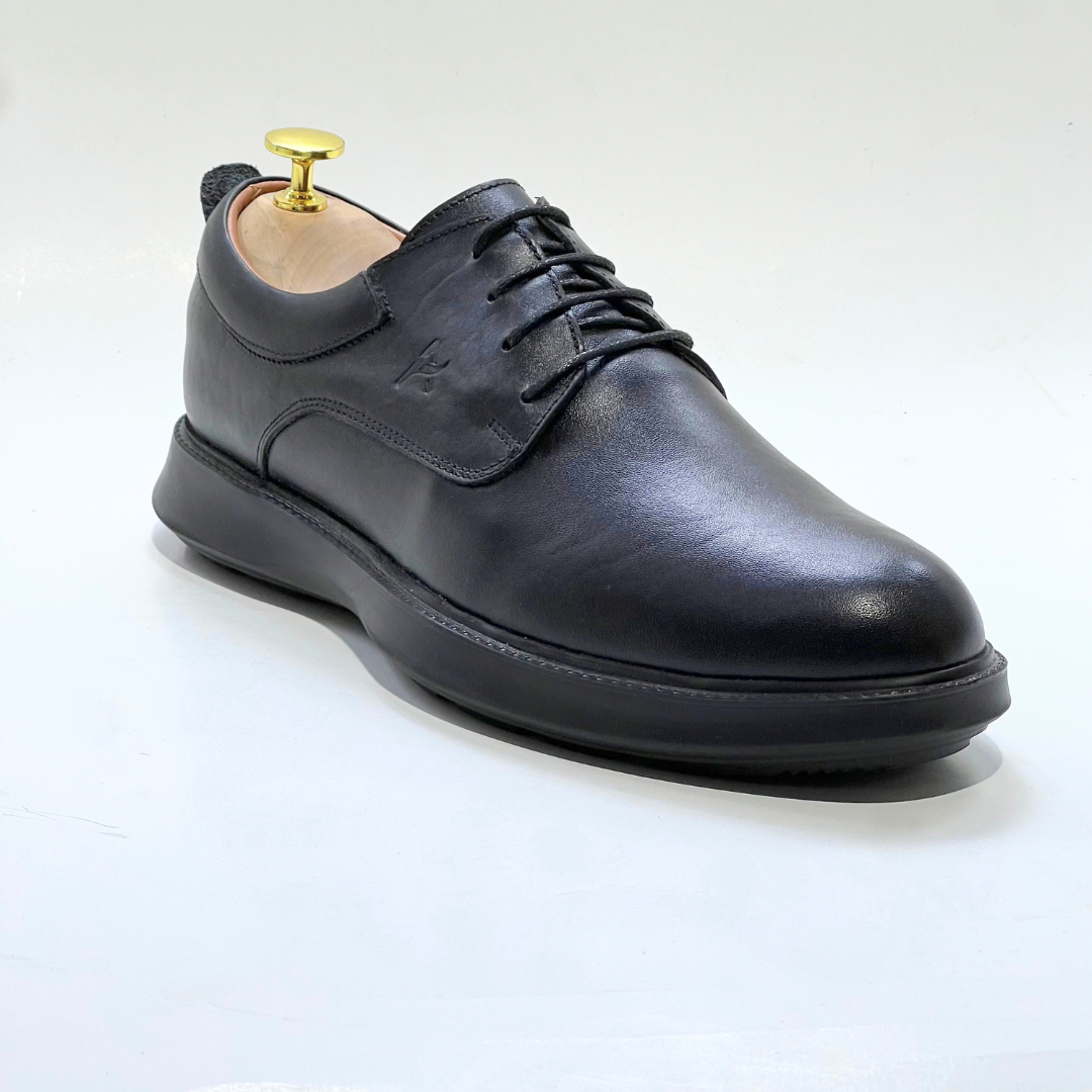 CHAUSSURES DE LUXE POUR HOMME MEDICAL 100% CUIR EN NOIR REF 014