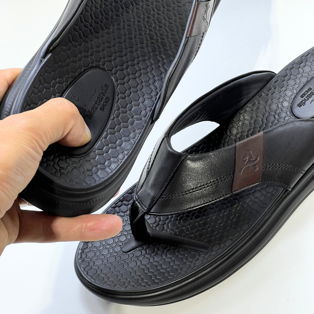Sandal Homme Super Médical 100% Cuir NOIR REF 217