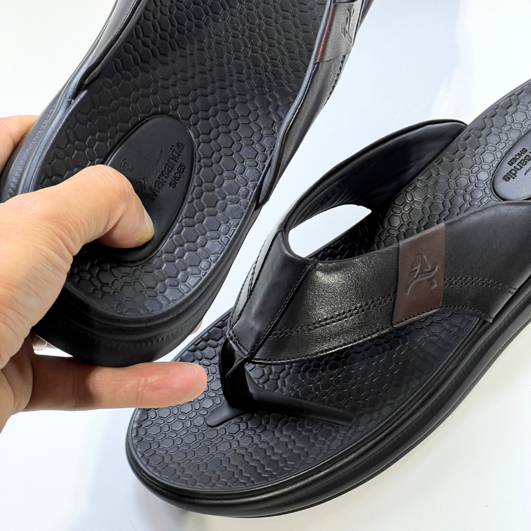 Sandal Homme Super Médical 100% Cuir NOIR REF 217