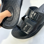 Léger – Sandales Hommes Médical 100% Cuir NOIR REF 211
