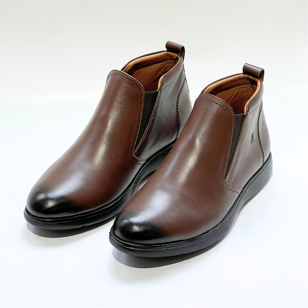 Bottines Pour Homme confortables en Cuir 100% % MARRON REF 724