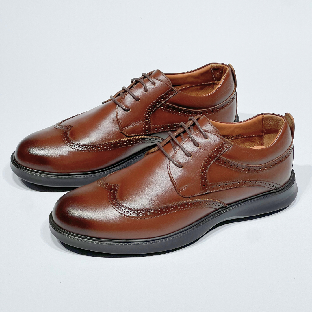 Chaussure BROGUE En Cuir 100% Médical MARRON REF 022