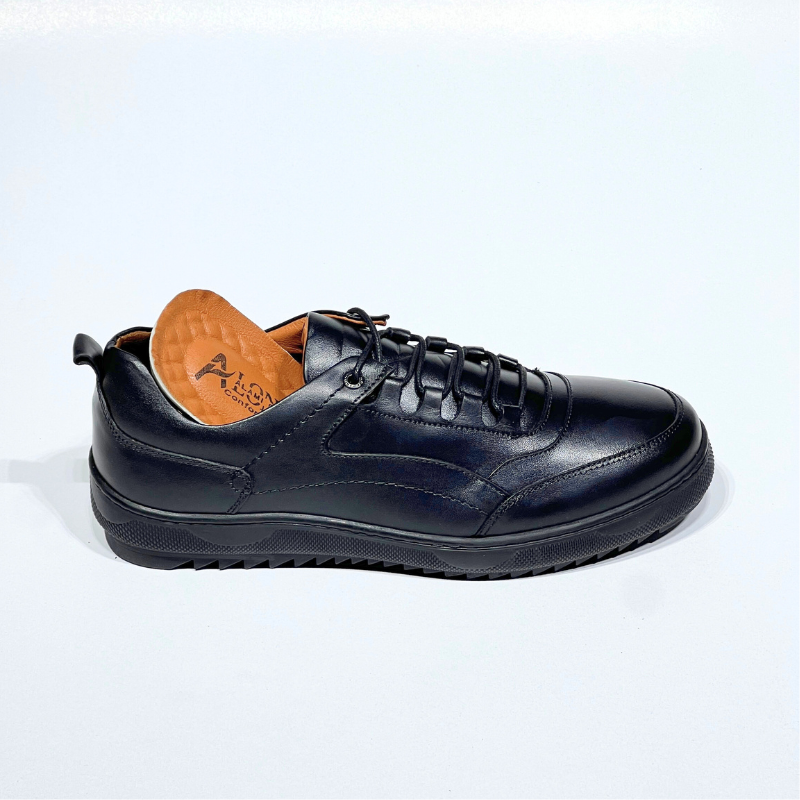 Basket Hommes 100% cuir NOIR réf 081