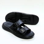 Léger – Sandales Hommes Médical 100% Cuir NOIR REF 211