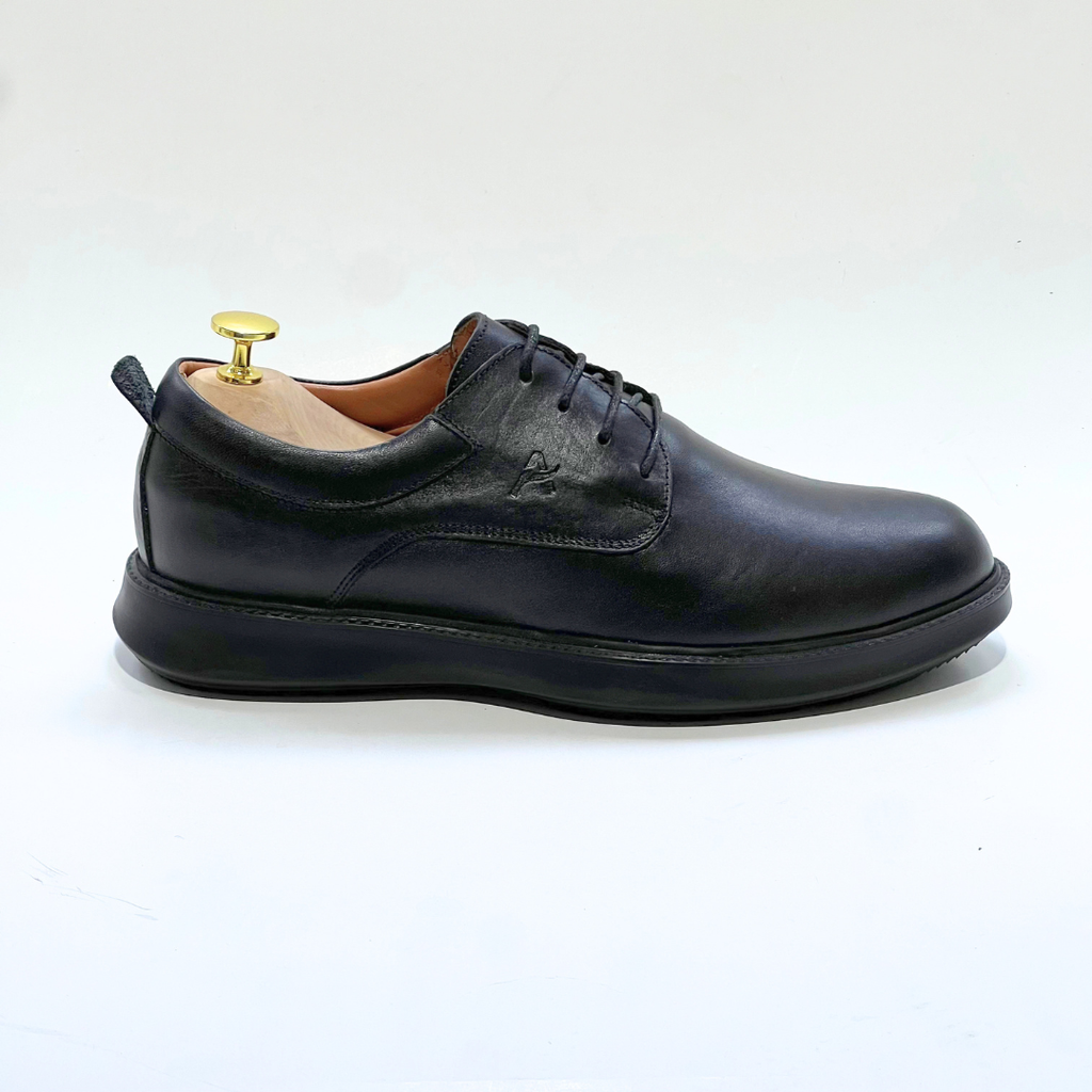 CHAUSSURES DE LUXE POUR HOMME MEDICAL 100% CUIR EN NOIR REF 014