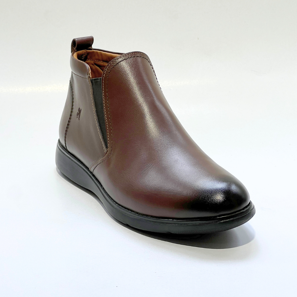 Bottines Pour Homme confortables en Cuir 100% % MARRON REF 724