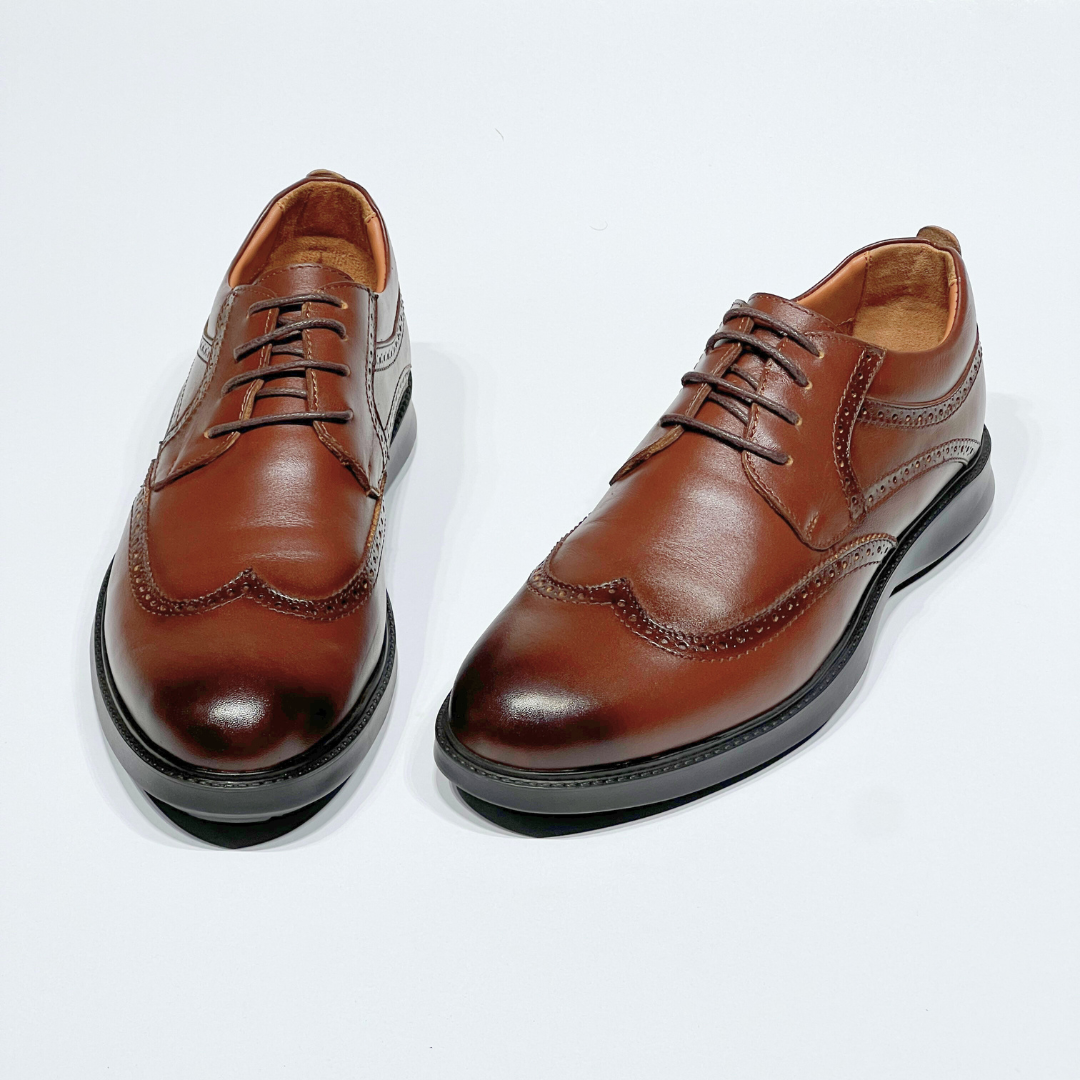 Chaussure BROGUE En Cuir 100% Médical MARRON REF 022