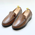 Brighton : Mocassin Homme 100% cuir TABAC-REF 2000
