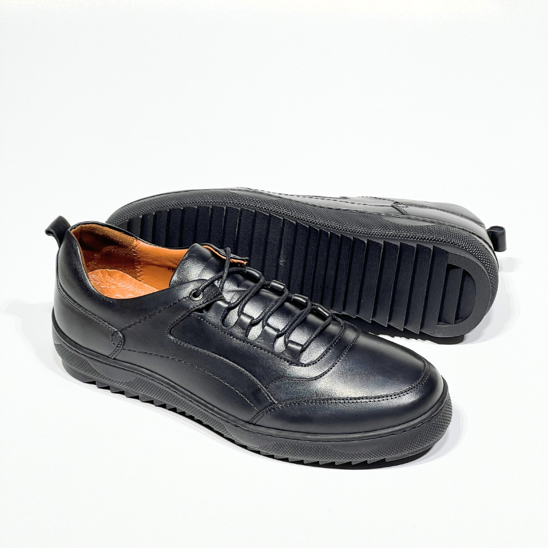 Basket Hommes 100% cuir NOIR réf 081