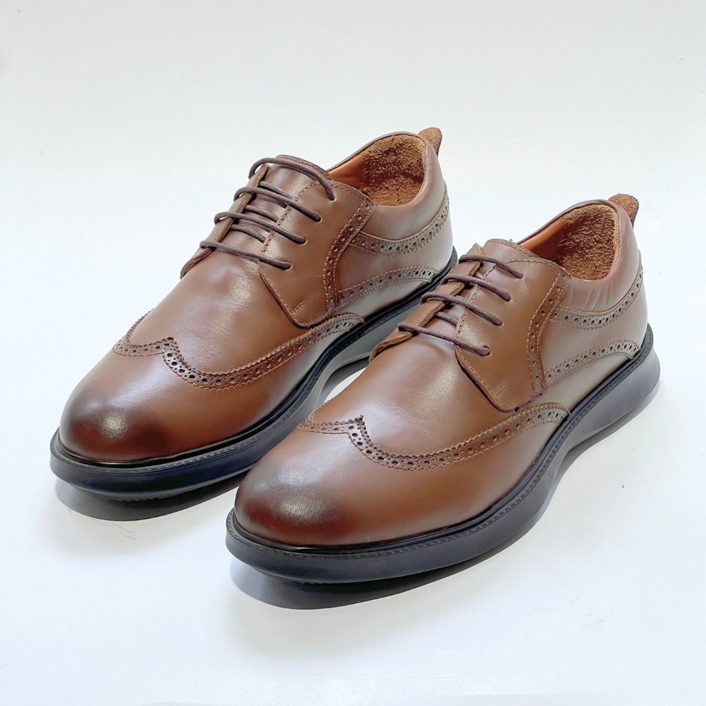 Chaussure BROGUE En Cuir 100% Médical TABAC REF 022