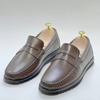 Mocassins en Cuir 100% Premium : Confort et Élégance pour Homme MARRON REF 106