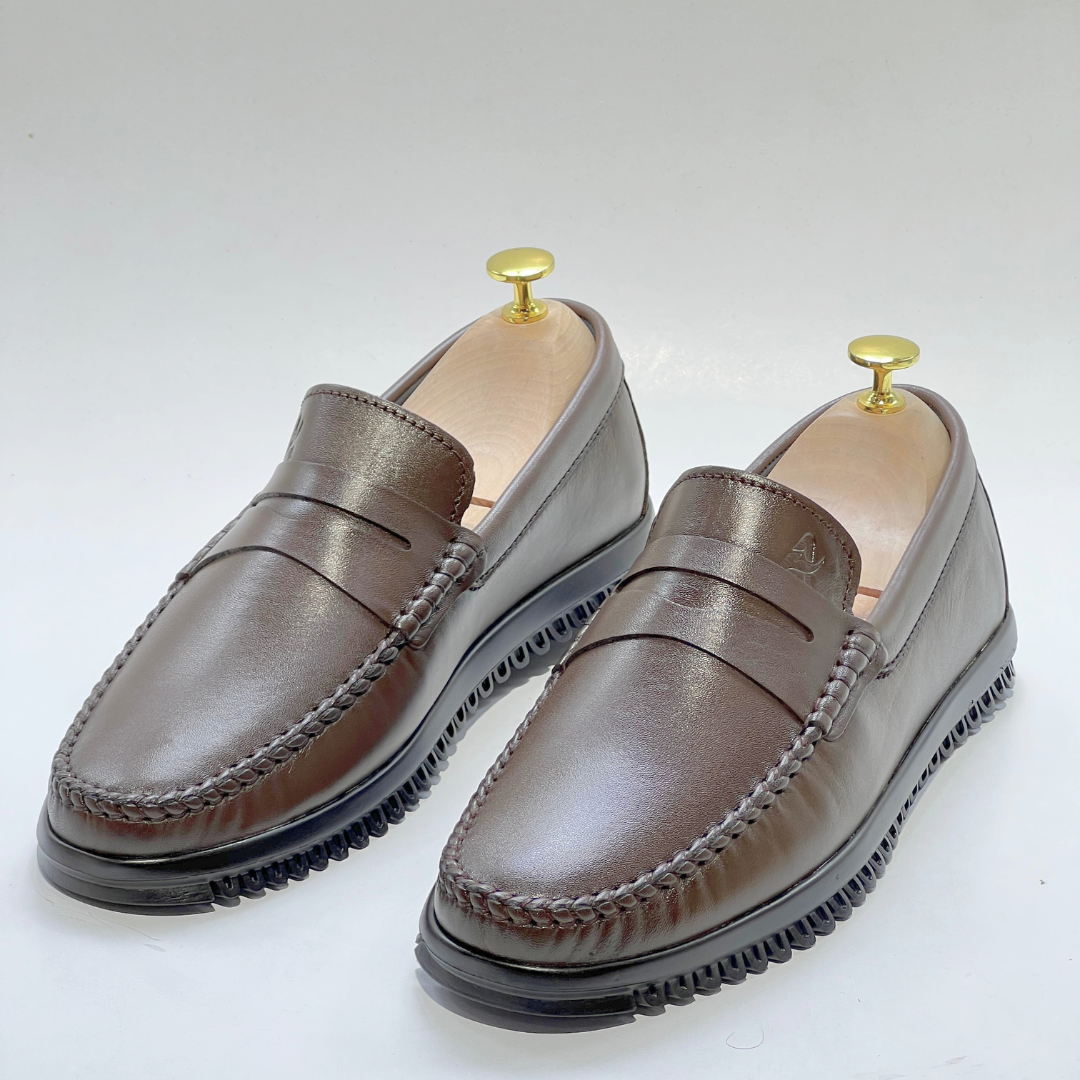 Mocassins en Cuir 100% Premium : Confort et Élégance pour Homme MARRON REF 106
