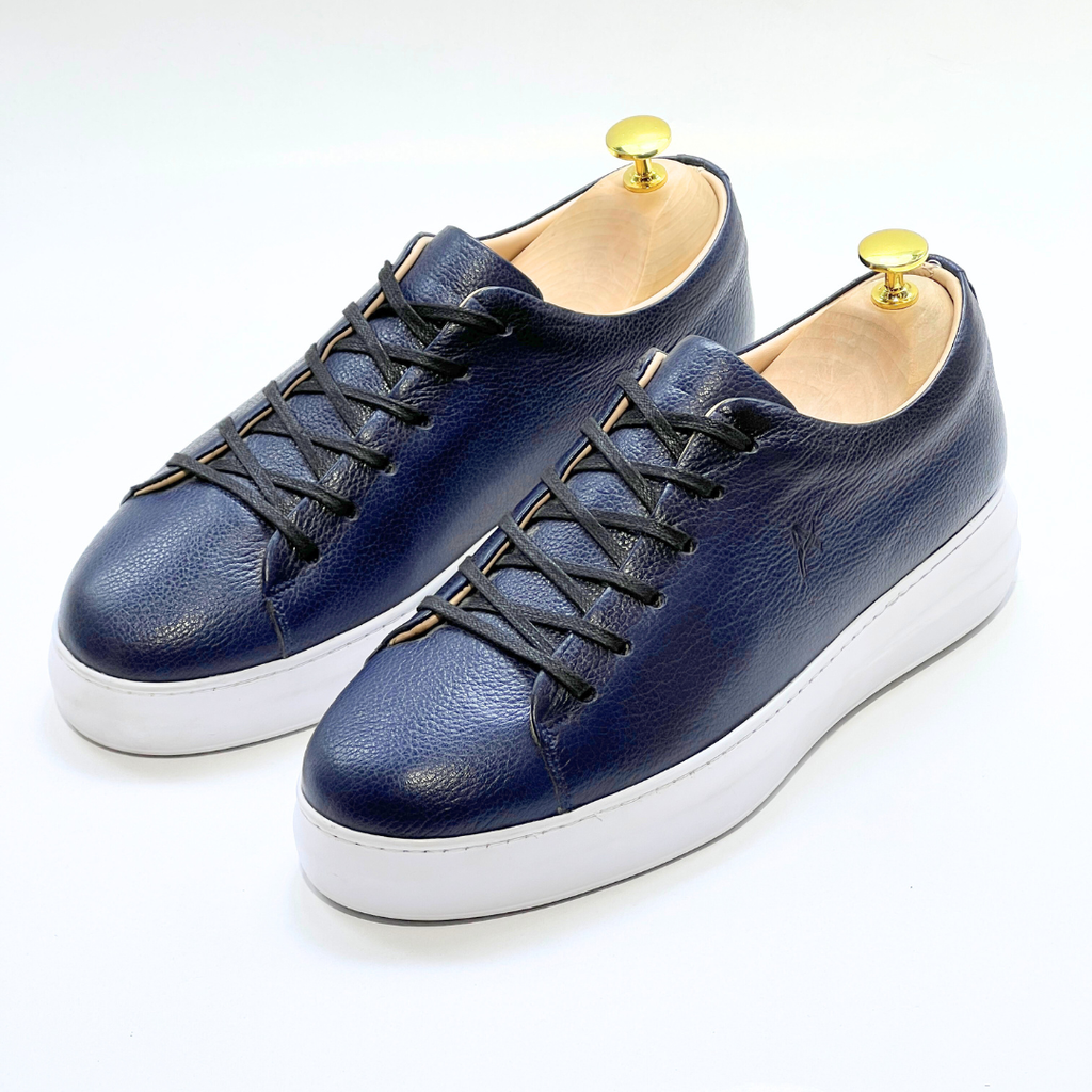 Basket homme S-EVA B en cuir 100% Médical BLEU ref 060