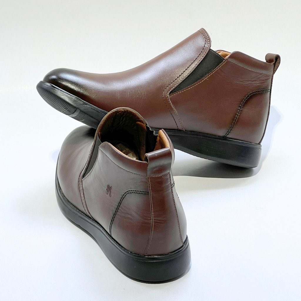 Bottines Pour Homme confortables en Cuir 100% % MARRON REF 724