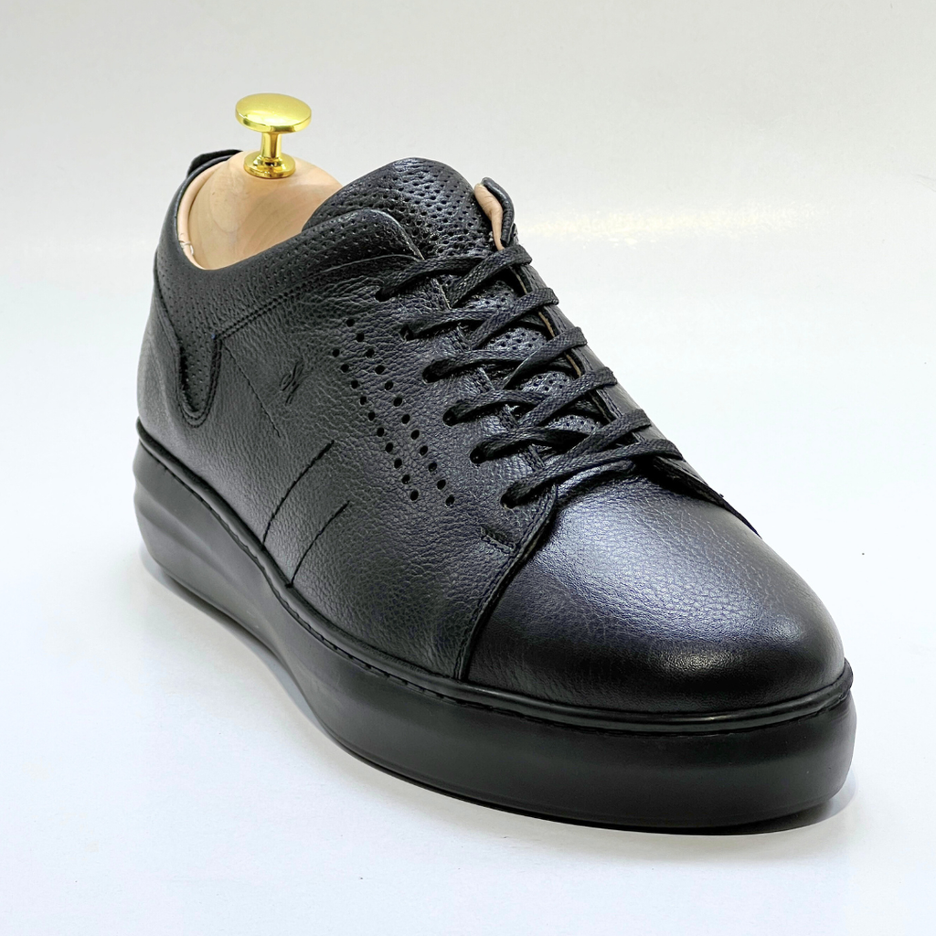 Basket homme S-EVA  en cuir 100% Médical NOIR ref 059