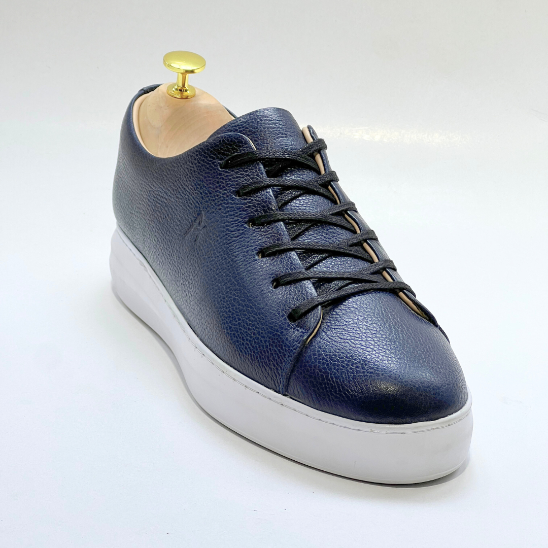 Basket homme S-EVA B en cuir 100% Médical BLEU ref 060